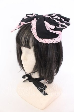 画像: BABY,THE STARS SHINE BRIGHT / シャン・ドゥ・フルールリボンヘッドドレス  クロ×ピンク O-25-12-10-065-BA-AC-OW-OS