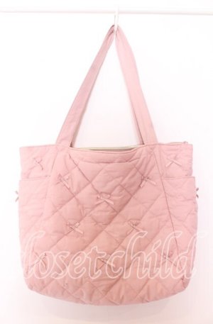 画像: m petit by misako / リボンキルトトートバッグ  ピンク O-25-12-10-069-LO-BG-OW-OS