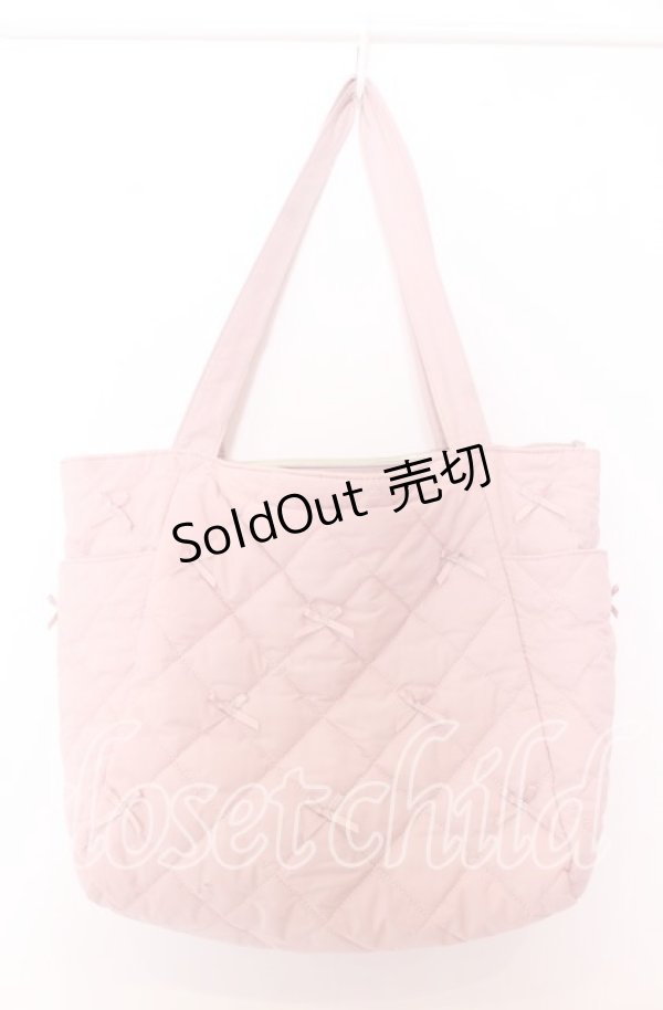 画像1: m petit by misako / リボンキルトトートバッグ  ピンク O-25-12-10-069-LO-BG-OW-OS (1)