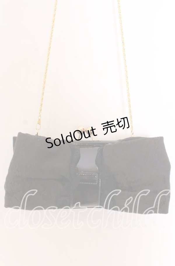 画像1: JESUS DIAMANTE / ジャガードリボンポシェット  クロジャガード O-25-12-10-072-JE-BG-IG-OS (1)