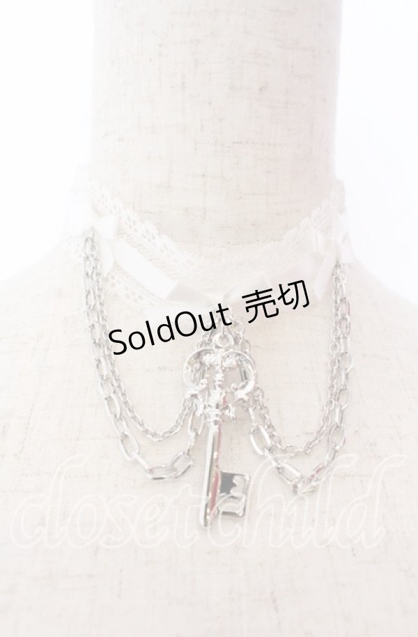 画像1: DearMyLove / 秘密のレースチョーカー  シロ O-25-12-10-080-EL-AC-OW-OS (1)