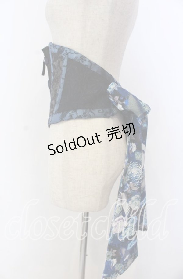 画像2: Qutie Frash / チャイナボタンリボンコルセット  ブルー O-25-12-10-011-QU-TO-IG-OS (2)