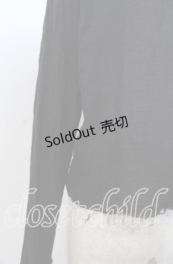 画像4: BPN / カットオフフリルガーゼブラウス M ブラック O-25-12-10-013-GO-BL-OW-OS (4)