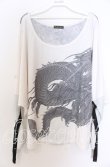 画像1: Qutie Frash / 気楡茶閃洸 ドルマンカットソー  ホワイト×ホワイト O-25-12-10-024-QU-TO-IG-OS (1)