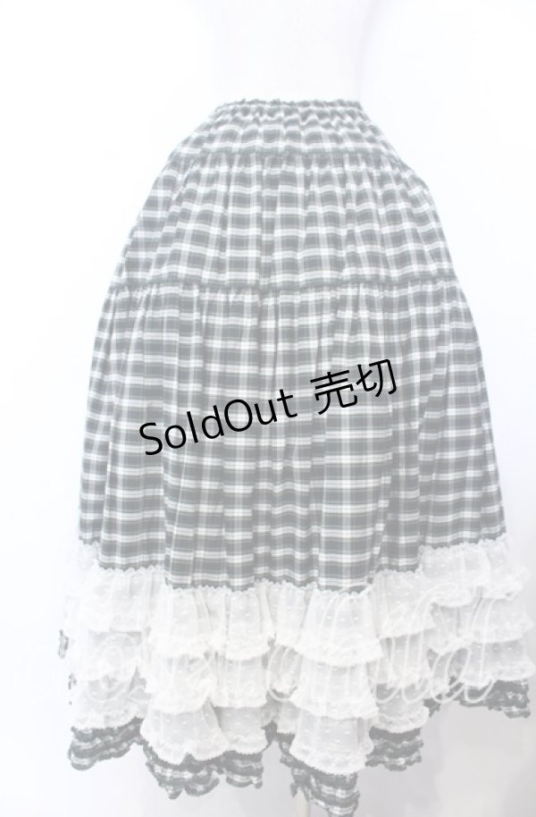 画像3: PINK HOUSE / オリジナルタータンピコフリルロングスカート  グリーン O-25-12-10-002-LO-SK-OW-OS (3)