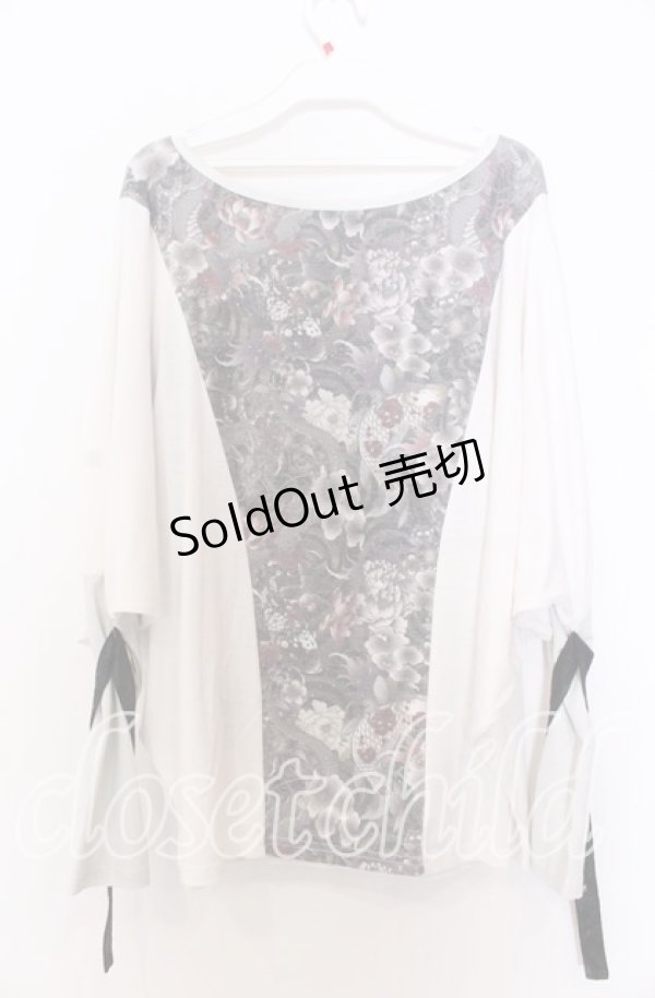 画像2: Qutie Frash / 気楡茶閃洸 ドルマンカットソー  ホワイト×ホワイト O-25-12-10-024-QU-TO-IG-OS (2)