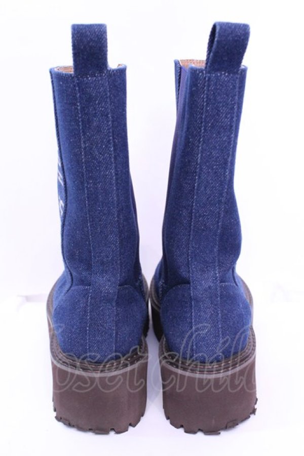画像3: PINK HOUSE / ロゴ刺繍配色デニムブーツ 3M インディゴ O-25-12-11-1027-LO-SH-IG-ZT-K017 (3)