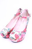 画像1: JESUS DIAMANTE / ロココレディパンプス L バロックレッドローズ柄ピンク O-25-12-11-1028-JE-SH-OW-ZT-K014 (1)