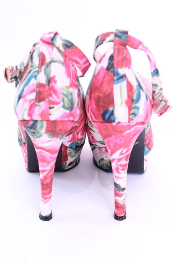 画像3: JESUS DIAMANTE / ロココレディパンプス L バロックレッドローズ柄ピンク O-25-12-11-1028-JE-SH-OW-ZT-K014 (3)