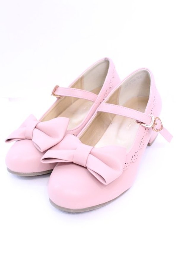 画像1: axes femme Kawaii / ローヒールリボンパンプス S ピンク O-25-12-11-1029-AX-SH-OW-ZT-K002 (1)