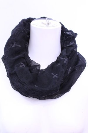 画像: NAOTO SEVEN / クロスptスヌード  ブラック O-25-12-11-1030-HN-ZA-OW-OS