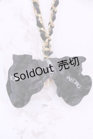 画像: INGEBORG / ロゴリボンチェーンネックレス  ゴールド×クロ O-25-12-11-1034-LO-AC-IG-OS
