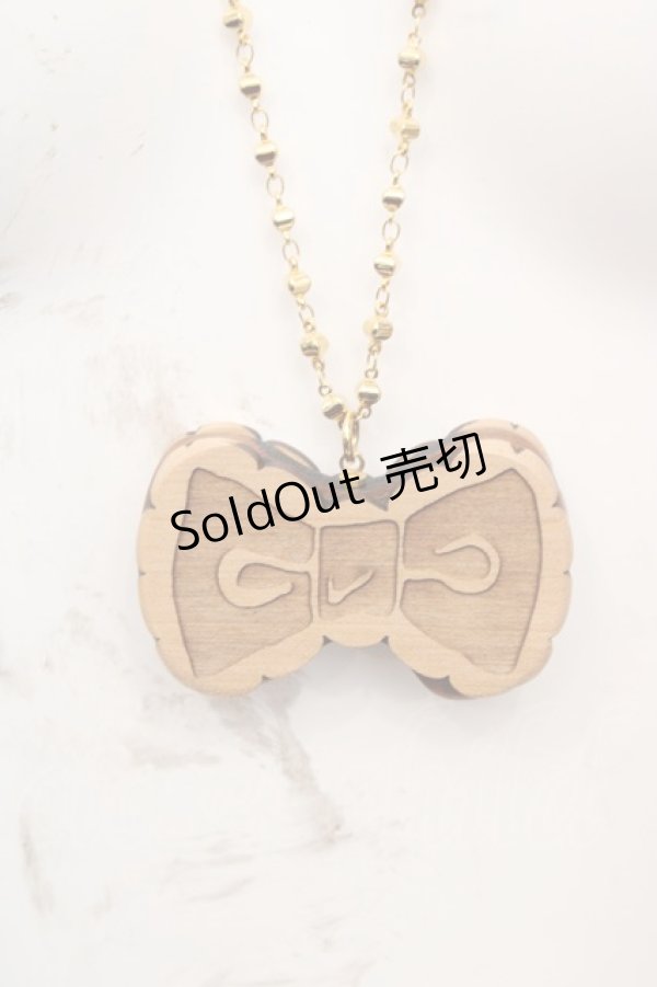 画像1: Q-pot. / リボンビスケットネックレス  ナチュラル O-25-12-11-1035-QP-AC-IG-OS (1)