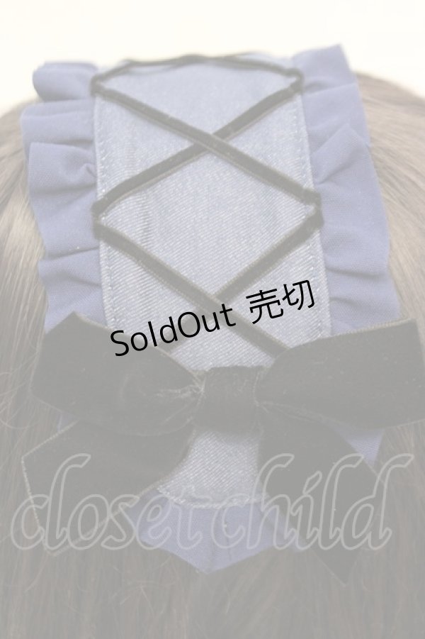 画像2: MILK / Poupee ヘッドドレス  ブルーデニム O-25-12-11-1040-ML-AC-OW-ZT485-F003 (2)