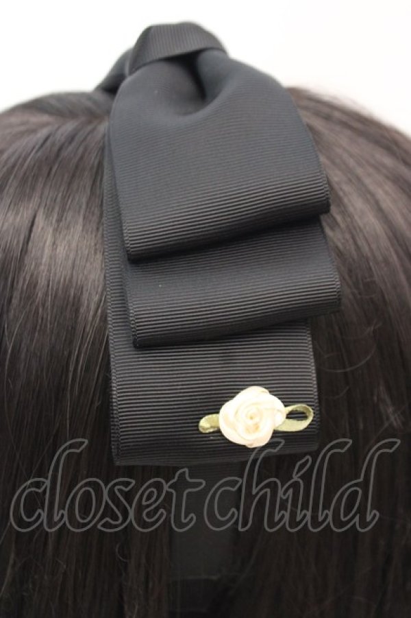 画像2: m petit by misako / NINA'sコラボ AM*NIリボンカチューシャ  クロ O-25-12-11-1042-LO-AC-IG-ZT422-F009 (2)