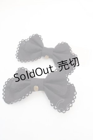 画像: metamorphose / チャーム付リボンクリップ  クロ O-25-12-11-1053-ME-AC-OW-OS