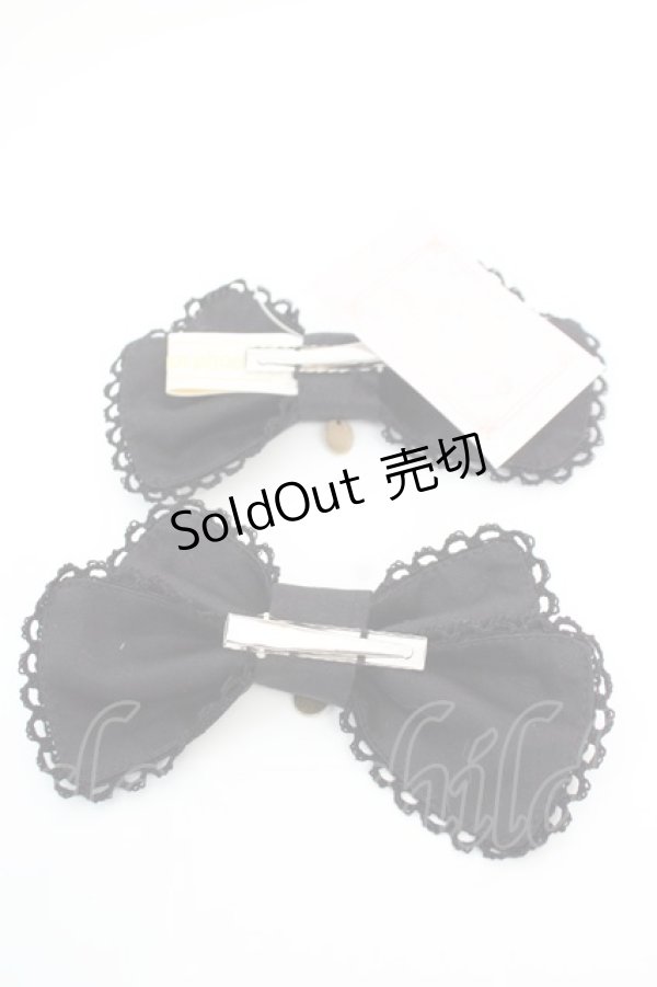 画像3: metamorphose / チャーム付リボンクリップ  クロ O-25-12-11-1053-ME-AC-OW-OS (3)