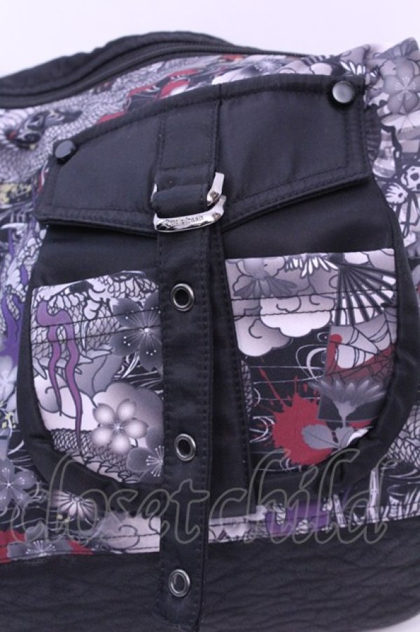 画像3: Qutie Frash / 和柄ショルダーバッグ  ブラック O-25-12-11-1004-QU-BG-IG-ZT501 (3)