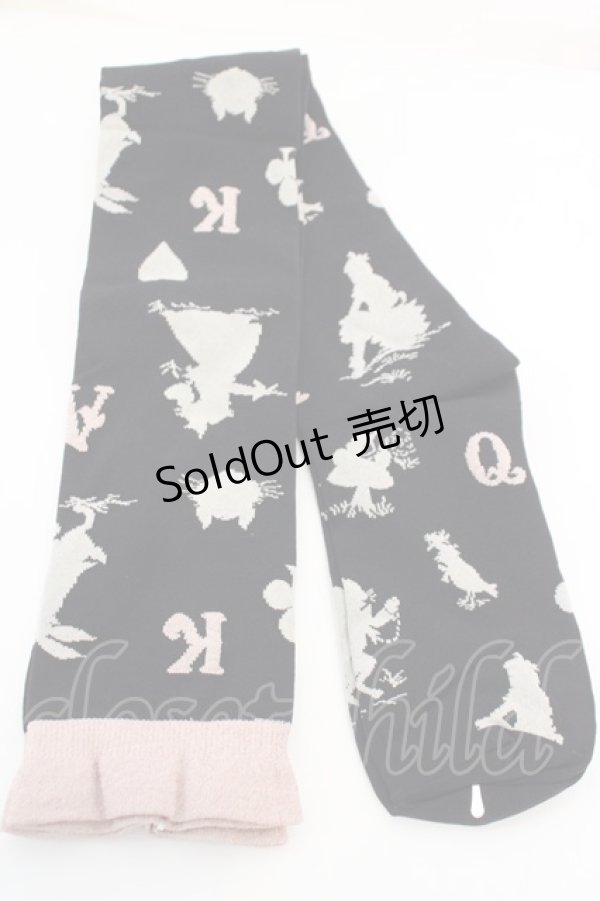 画像1: Emily Temple cute / アリス柄ソックス  クロ O-25-12-11-1071-ET-ZA-OW-OS (1)