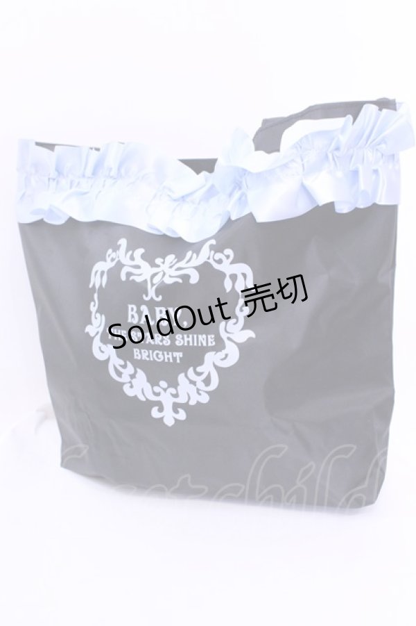 画像1: BABY,THE STARS SHINE BRIGHT / サテンフリルリボントートバッグ  クロ O-25-12-11-1011-BA-BG-OW-OS (1)