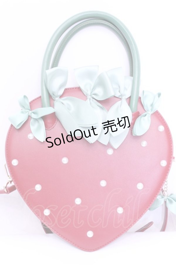 画像1: Maison de FLEUR / いちごパールショルダーバッグ  アカ O-25-12-11-1022-LO-BG-OW-OS (1)