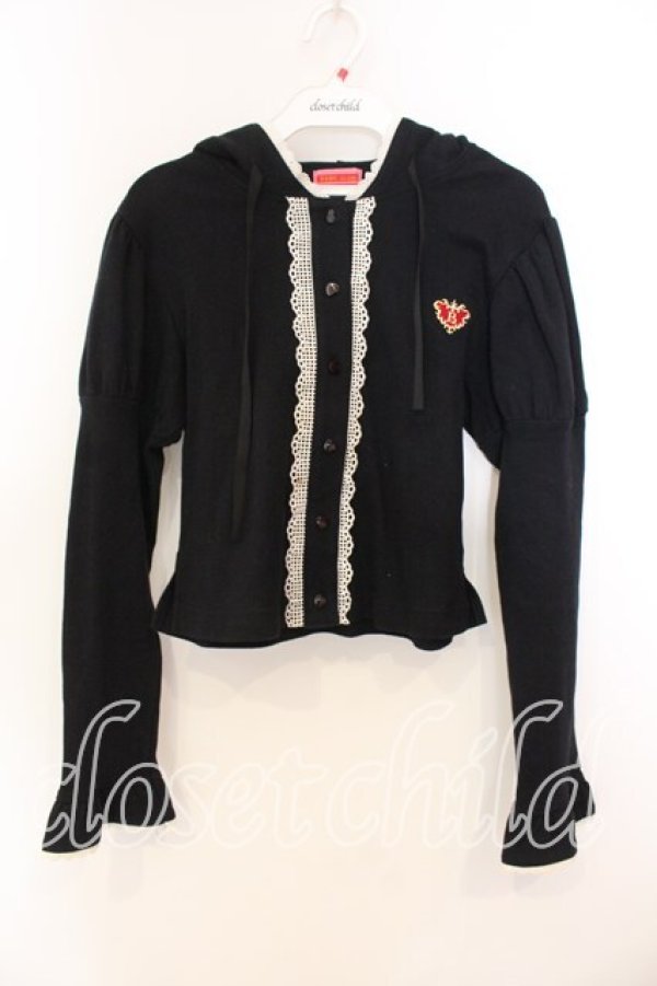 画像1: BABY,THE STARS SHINE BRIGHT / うさみみカーディガン  クロ O-25-12-13-033-BA-JA-OW-OS (1)