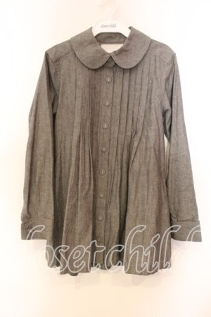 画像: Jane Marple / ポーチ付きタックシャツ M グレー O-25-12-13-036-JM-BL-OW-OS