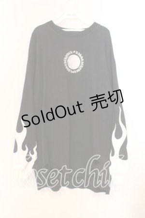 画像: KRY CLOTHING / 「炎上ダメージロンT」  ブラック O-25-12-13-037-EL-TO-OW-ZT515