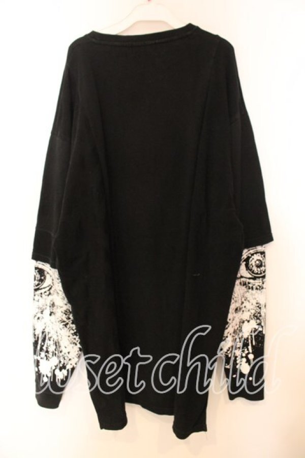 画像3: M:E / フェイクレイヤードプルオーバー F ブラック O-25-12-13-038-PU-TO-OW-ZT514 (3)