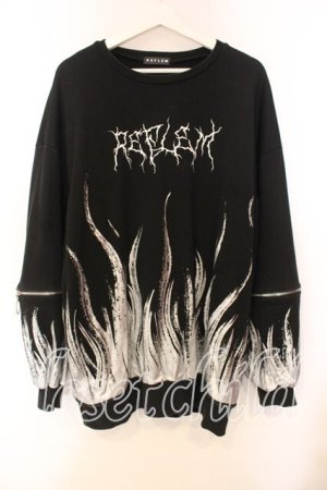 画像: REFLEM / ファイヤーパターンptスウエットトレーナー F ブラック O-25-12-13-041-PU-TO-OW-OS