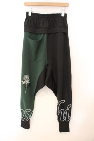 画像: NieR Clothing / バイカラーサルエルパンツ  ブラック×グリーン O-25-12-13-043-PU-PA-OW-OS