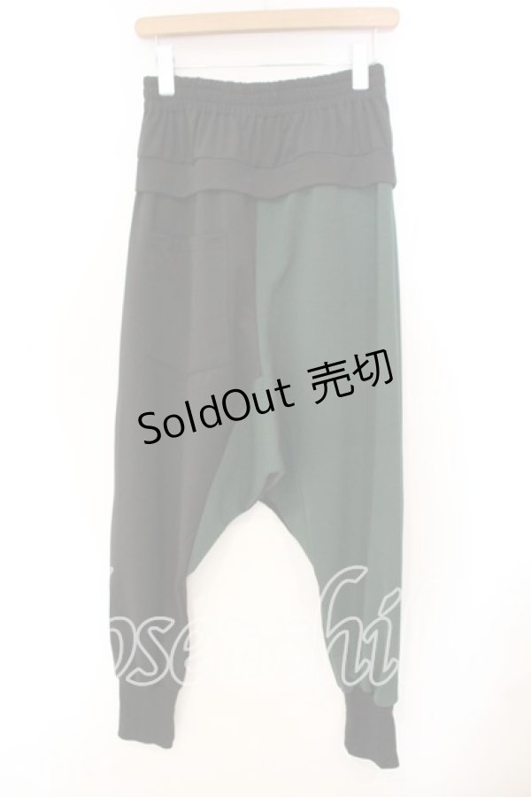 画像2: NieR CLOTHING / バイカラーサルエルパンツ  ブラック×グリーン O-25-12-13-043-PU-PA-OW-ZT519 (2)