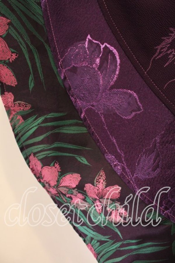 画像4: Qutie Frash / アシメ着物カーデ  パープル O-25-12-13-044-QU-JA-IG-ZI (4)