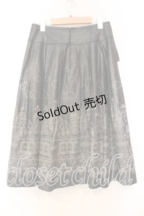 画像3: Jane Marple / お城刺繍スカート Ｍ クロ×シルバー O-25-12-13-055-JM-SK-IG-OS (3)
