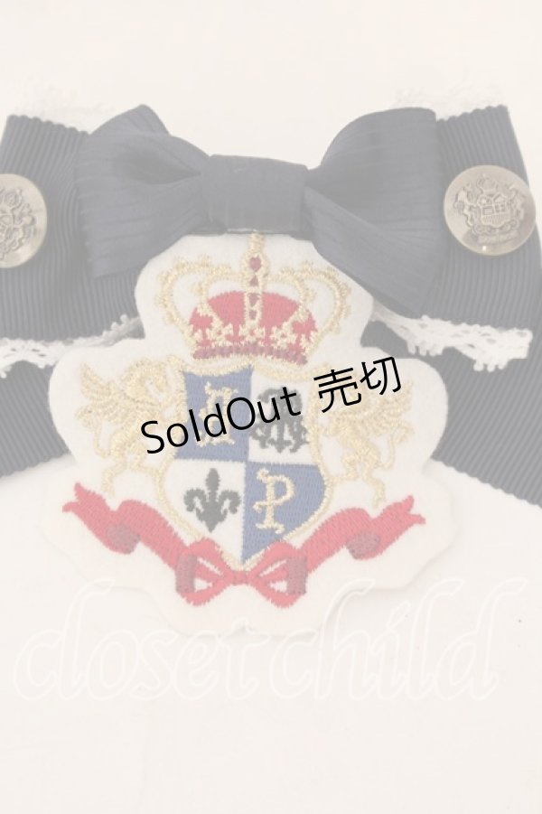 画像2: ALICE and the PIRATES / Chester&Maisyワッペン付きリボンブローチ  ネイビー O-25-12-13-001-PA-AC-IG-ZT169F001 (2)