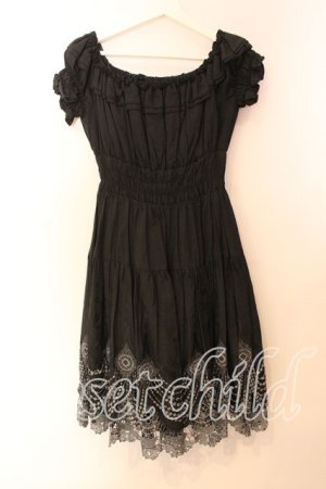 画像: BPN / ラメレースシャーリングワンピース Ｍ ブラック O-25-12-13-065-GO-OP-IG-OS