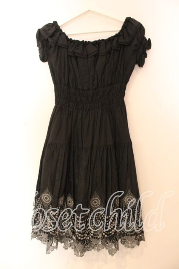 画像5: BPN / ラメレースシャーリングワンピース Ｍ ブラック O-25-12-13-065-GO-OP-IG-OS (5)