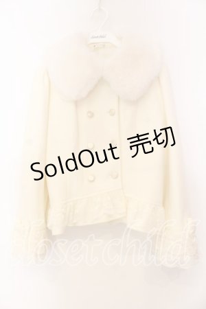 画像: axes femme / 裾レースショートコート  オフ O-25-12-13-067-AX-CO-IG-OS