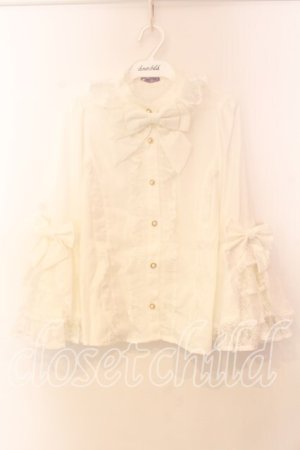 画像: axes femme kawaii / 姫袖7分丈ブラウス  シロ O-25-12-13-069-AX-BL-IG-OS