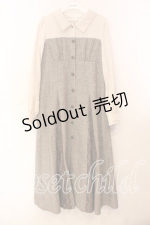 画像: axes femme / チェック柄ビスチェ切替ワンピース  ブラウン O-25-12-13-072-AX-OP-IG-OS