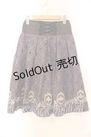 画像: axes femme / Disneyダークオーナメント柄スカート  パープル O-25-12-13-077-AX-SK-IG-OS