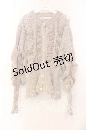 画像: axes femme / ヴィンテージ風透編ニットカーディガン  ベージュ O-25-12-13-078-AX-TO-IG-OS