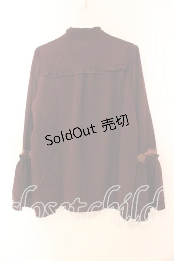 画像3: axes femme / ジャボ風フリルブラウス  ワイン O-25-12-13-083-AX-BL-IG-OS (3)