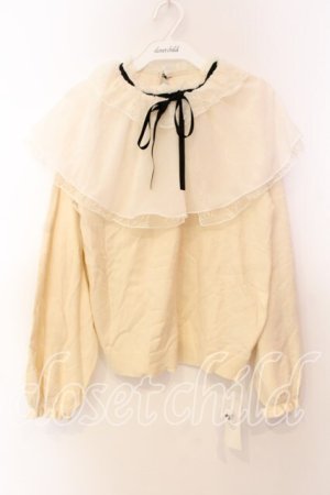 画像: axes femme / レース重ねケープニットプルオーバー Ｍ アイボリー O-25-12-13-084-AX-TO-IG-OS