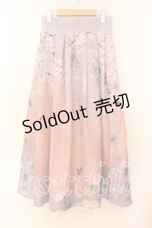 画像: axes femme / 古典絵巻風パネル柄スカート  ピンク系 O-25-12-13-087-AX-SK-IG-OS