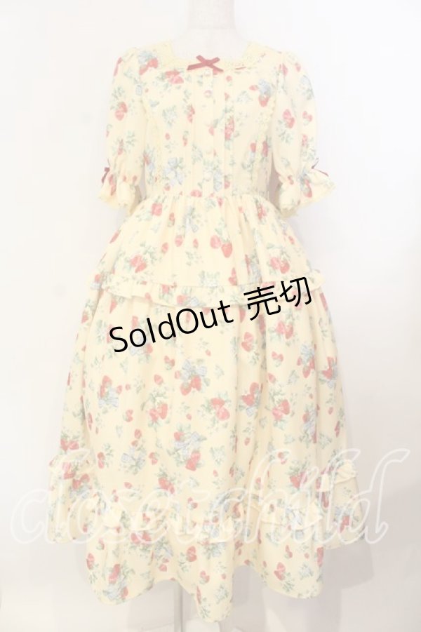 画像1: axes femme Kawaii / クラシックベリーワンピース  イエロー O-25-12-13-009-AX-OP-IG-OS (1)