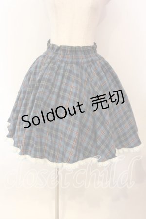 画像: metamorphose / チェックサーキュラースカート  ブルー O-25-12-13-014-ME-SK-OW-OS