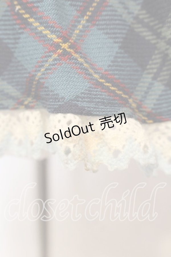 画像2: metamorphose / チェックサーキュラースカート  ブルー O-25-12-13-014-ME-SK-OW-OS (2)