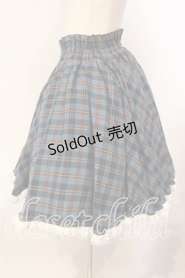 画像3: metamorphose / チェックサーキュラースカート  ブルー O-25-12-13-014-ME-SK-OW-OS (3)