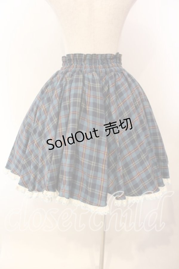 画像4: metamorphose / チェックサーキュラースカート  ブルー O-25-12-13-014-ME-SK-OW-OS (4)